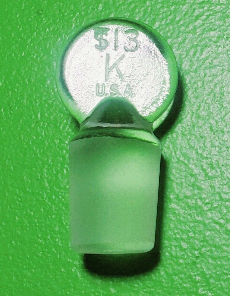 Lot of 19 Pennyhead Stoppers (13 Kimax & 6 Pyrex) Size #13 Apothecary Lab Glass